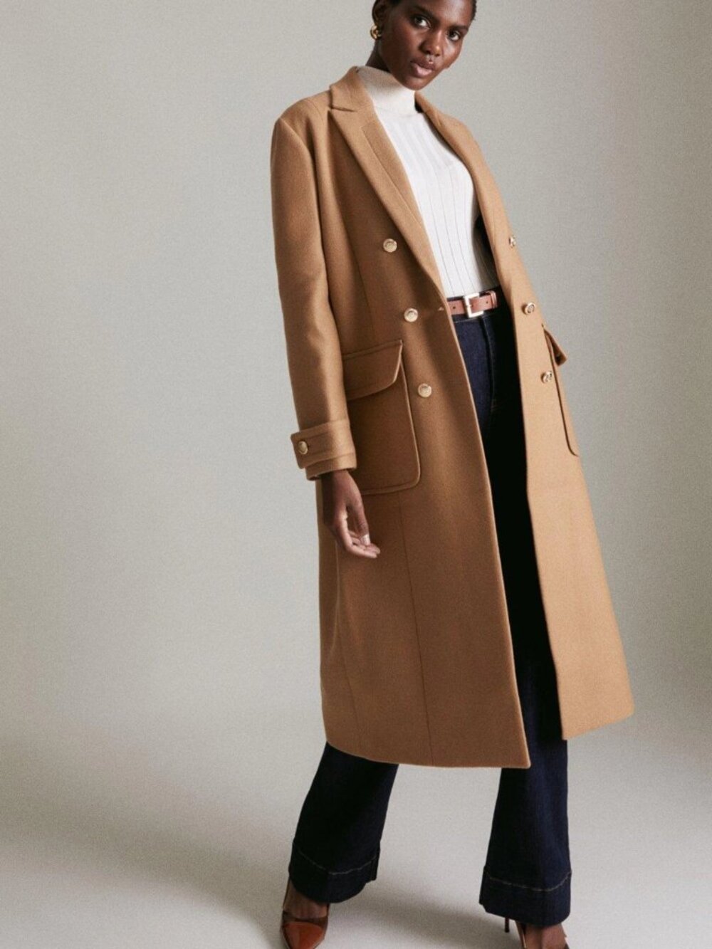 Karen Millen Italian Virgin Wool Blend Maxi Coat